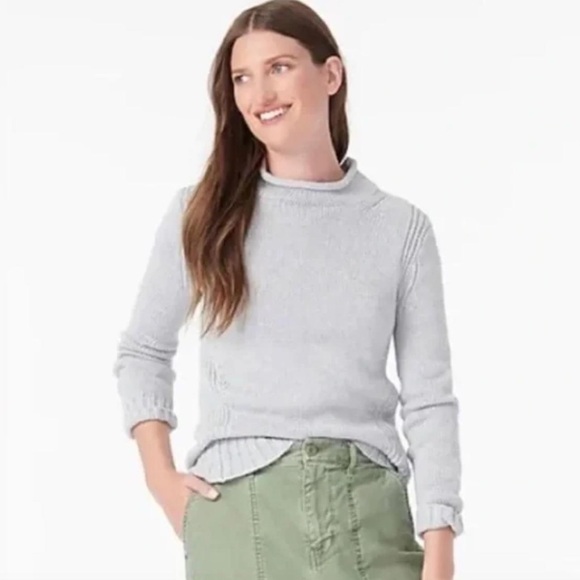 J. Crew Sweaters - J CREW ALWAYS 1988 Rollneck Sweater Gray Cotton Size XS
